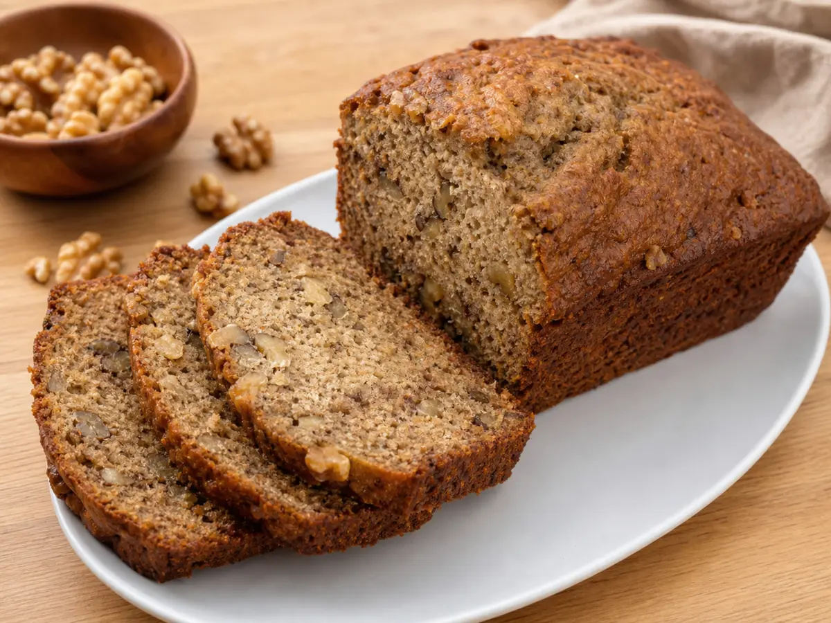 Банановый хлеб с грецкими орехами