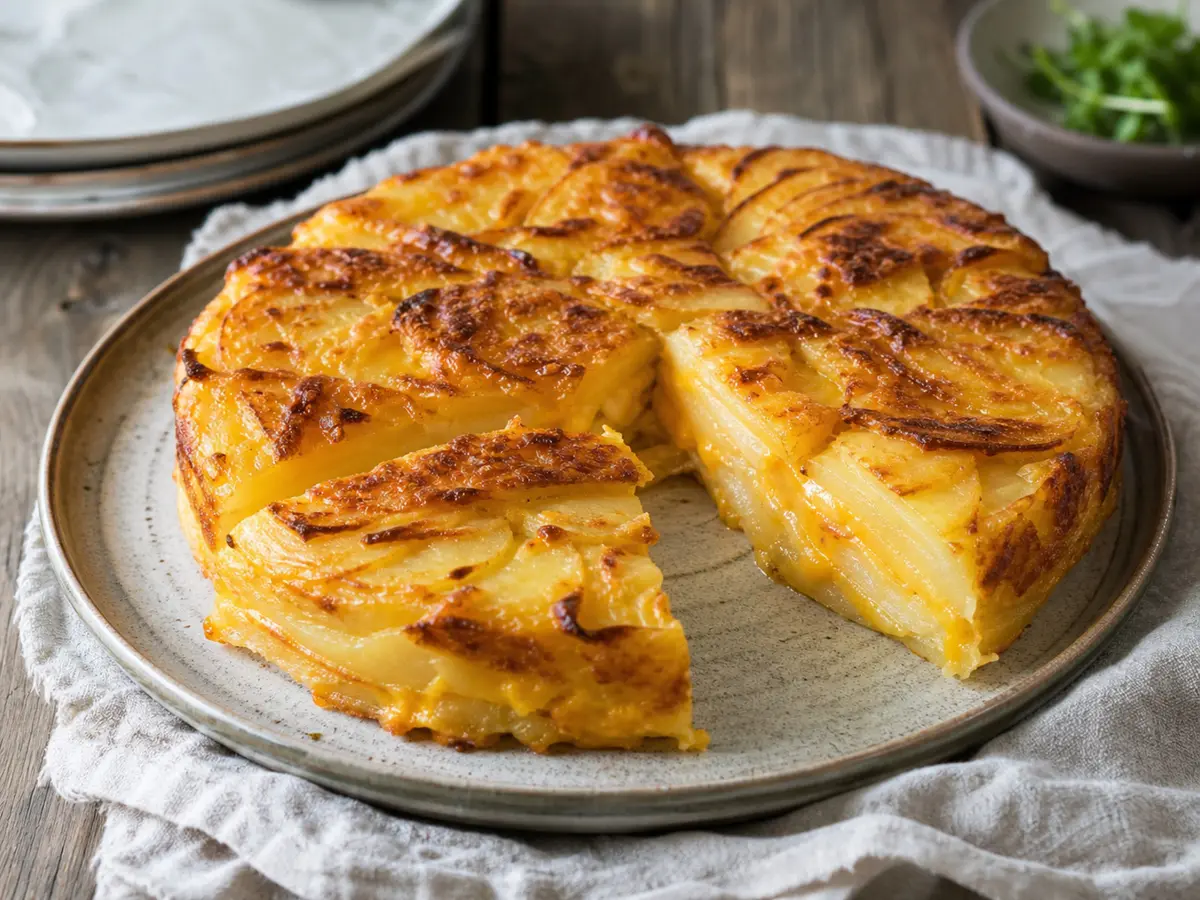 Запеченный в духовке картофельный пирог с чеддером